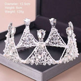 Fashion Silver Color Tiaras Crowns Crystal Queen Princess Diadem Bridal Crown - Acapparelstore