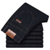 Men's Jeans Autumn Winter New Classic Style Blue Black Straight Jeans - Acapparelstore
