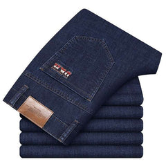 Men's Jeans Autumn Winter New Classic Style Blue Black Straight Jeans - Acapparelstore