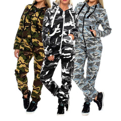 Piece Set Fashion Camouflage Autumn Tracksuit TopsWomen's Two Piece Set Fashion Camouflage Autumn Tracksuit Tops and Pan