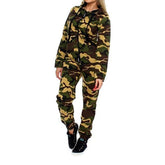 Piece Set Fashion Camouflage Autumn Tracksuit TopsWomen's Two Piece Set Fashion Camouflage Autumn Tracksuit Tops and Pan