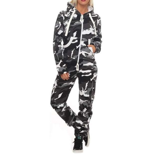 Piece Set Fashion Camouflage Autumn Tracksuit TopsWomen&