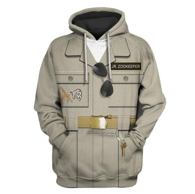 hoodies Zoo keeper Full Printed 3d Hooded Sweatshirt UnisexNew Fashion Men&