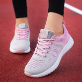 Breathable Walking Shoes Flats Casual Lace-Women's Breathable Walking Shoes Flats Casual Lace-Up Mesh Light Sneak