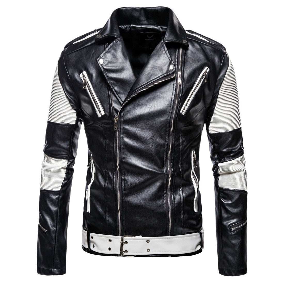 High-Quality Men's Black Leather Jackets New Slim Fit PU Leather Coats - Acapparelstore