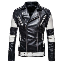 High-Quality Men's Black Leather Jackets New Slim Fit PU Leather Coats - Acapparelstore
