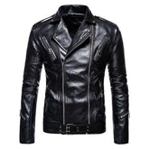 High-Quality Men's Black Leather Jackets New Slim Fit PU Leather Coats - Acapparelstore