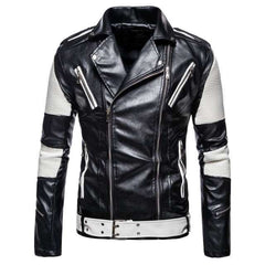 High-Quality Men's Black Leather Jackets New Slim Fit PU Leather Coats - Acapparelstore