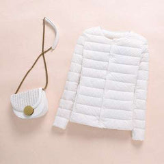 Women's Down Winter Coat Ultralight Collarless Duck Down Jacket - Acapparelstore