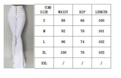 White Bell Bottom Jeans Women Autumn Fashion Button High Waist Jeans - Acapparelstore