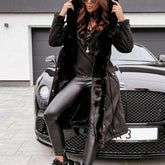 Long Cotton Padded Coat Fashion Solid Fake Fur Patchwork JacketWomen's Long Cotton Padded Coat Fashion Solid Fake Fur Patchwork Jacke