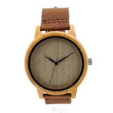 Men Women Bamboo Quartz Watch With Soft Leather Straps - Acapparelstore