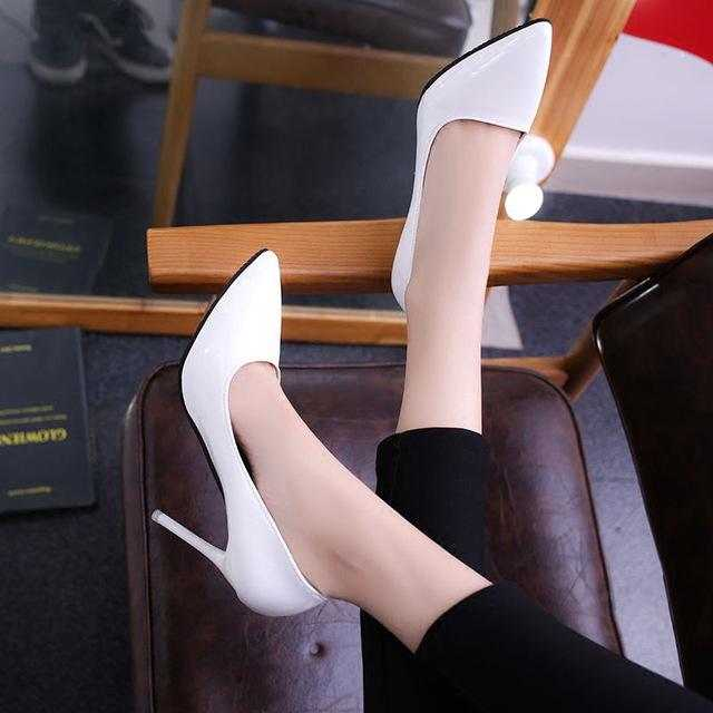 Pointed Toe Pumps Leather Dress Shoes High Heels - Acapparelstore