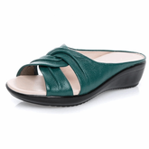 Mother Flats Casual Beach Summer No Strap Cow Genuine Leather Slip On - Acapparelstore