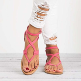 Women Plus Size 35-43 Gladiator Summer Female Beach Flat Sandals - Acapparelstore
