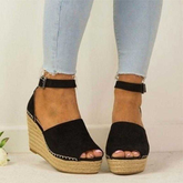 Female Platform 8CM High Heels Peep Toe Wedges Shoes - Acapparelstore