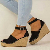 Female Platform 8CM High Heels Peep Toe Wedges Shoes - Acapparelstore