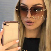 Women Brand Designer Bee Metal Frame Oversized Sunglasses UV400 - Acapparelstore