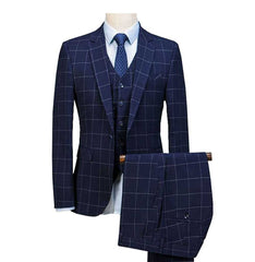 Royal Blue 3 Pieces Mens Slim Fit Wedding Suits weed Wool Tuxedos - Acapparelstore