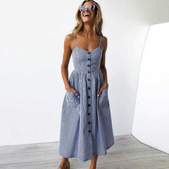 Casual Vintage Women Summer Sexy DressCasual Vintage Women Summer Sexy Dress