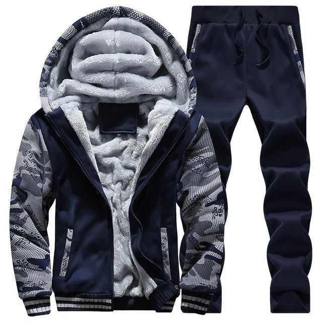 Men's Sporting Fleece Thick Hooded Brand-Clothing Casual Track Suit - Acapparelstore