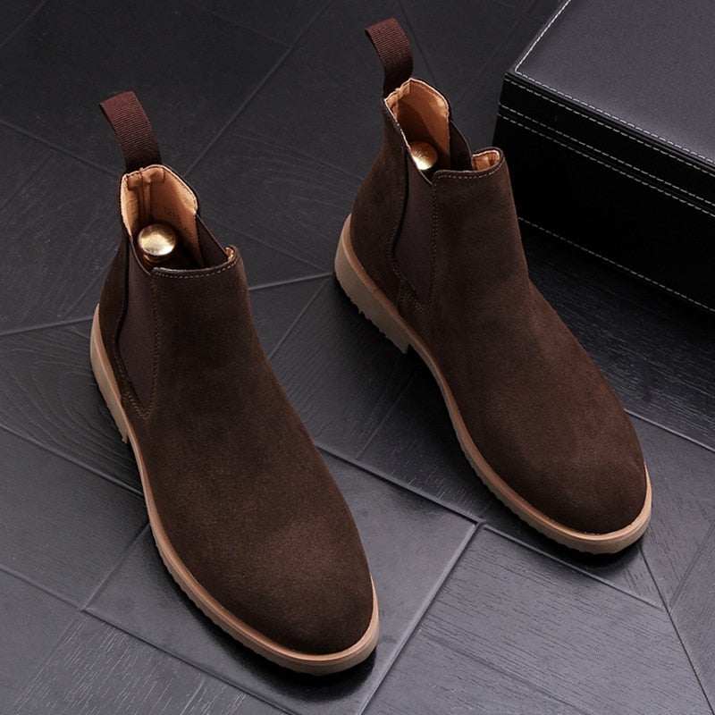 Luxury Fashion Men's Ankle Boots Spring Autumn Pointed Toe Boots - Acapparelstore