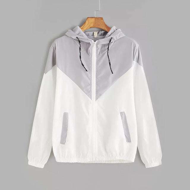 Women's Spring Autumn Fashion Windbreaker Jacket Zipper Pockets - Acapparelstore