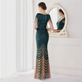 Neck Mermaid Evening Dress Long Luxury Beads Women Party DressesElegant V Neck Mermaid Evening Dress Long Luxury Beads Women Party Dre