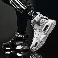 High Top Fashion Leather Sneakers Trend Comfortable Man ShoesMen's High Top Fashion Leather Sneakers Trend Comfortable Man Shoes