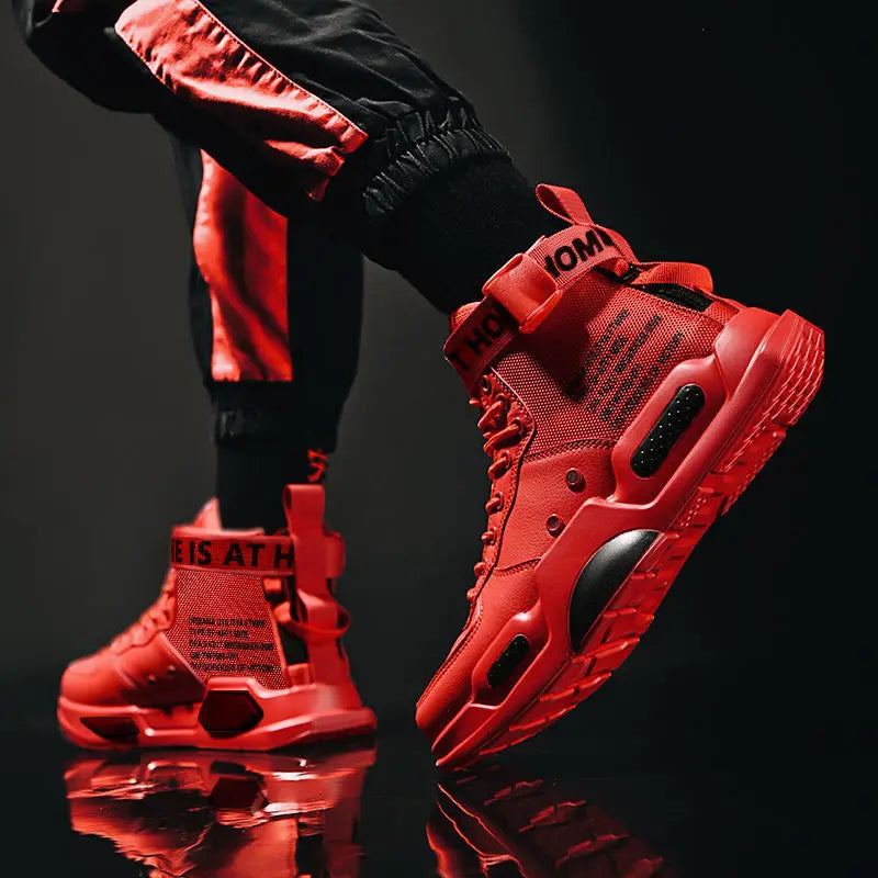 High Top Fashion Leather Sneakers Trend Comfortable Man ShoesMen&
