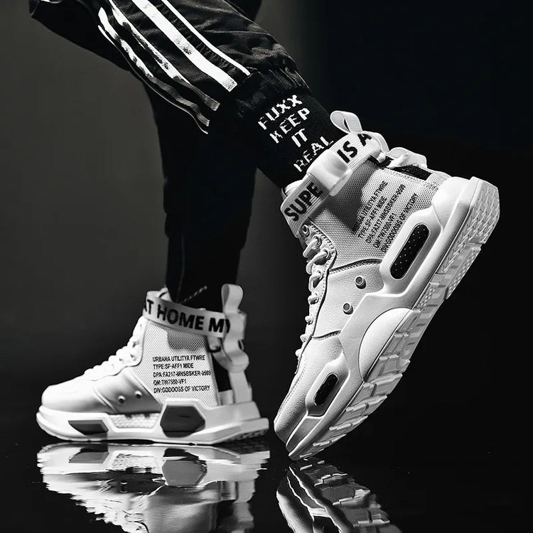 High Top Fashion Leather Sneakers Trend Comfortable Man ShoesMen&