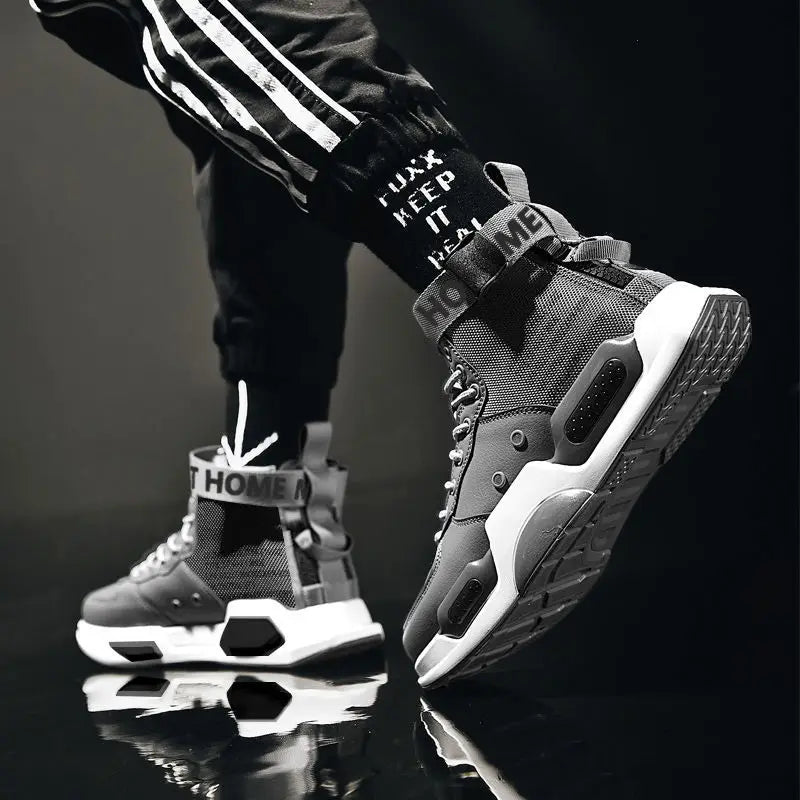 High Top Fashion Leather Sneakers Trend Comfortable Man ShoesMen&
