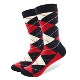 Colorful Funny Argyle Combed Cotton SocksFive Pair lot Men&