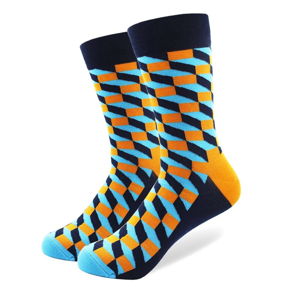 Man Combed Cotton Material StripedFive Pairs Lot Happy Socks for Man Combed Cotton Material Striped