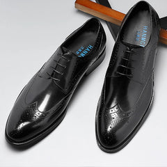 Men's formal leather shoes oxford men dress shoe wedding Size 7.5-10