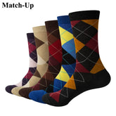 Colorful Argyle Cotton Crew Socks Business SocksMatch Up Men&