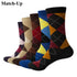 Colorful Argyle Cotton Crew Socks Business SocksMatch Up Men&