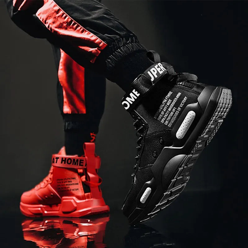 High Top Fashion Leather Sneakers Trend Comfortable Man ShoesMen&