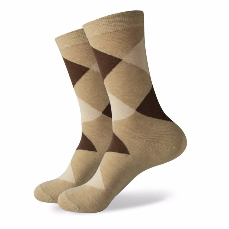 Colorful Argyle Cotton Crew Socks Business SocksMatch Up Men&