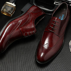 Men's formal leather shoes oxford men dress shoe wedding Size 7.5-10