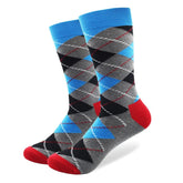 Colorful Funny Argyle Combed Cotton SocksFive Pair lot Men&