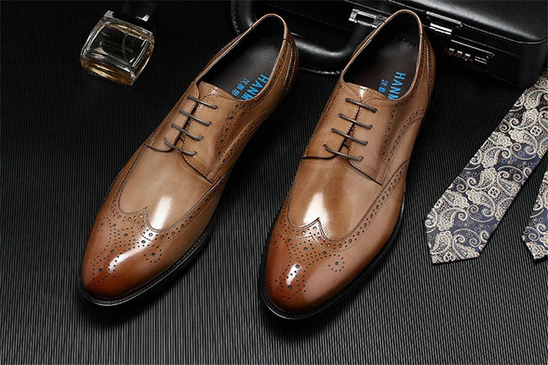 Men's formal leather shoes oxford men dress shoe wedding Size 7.5-10
