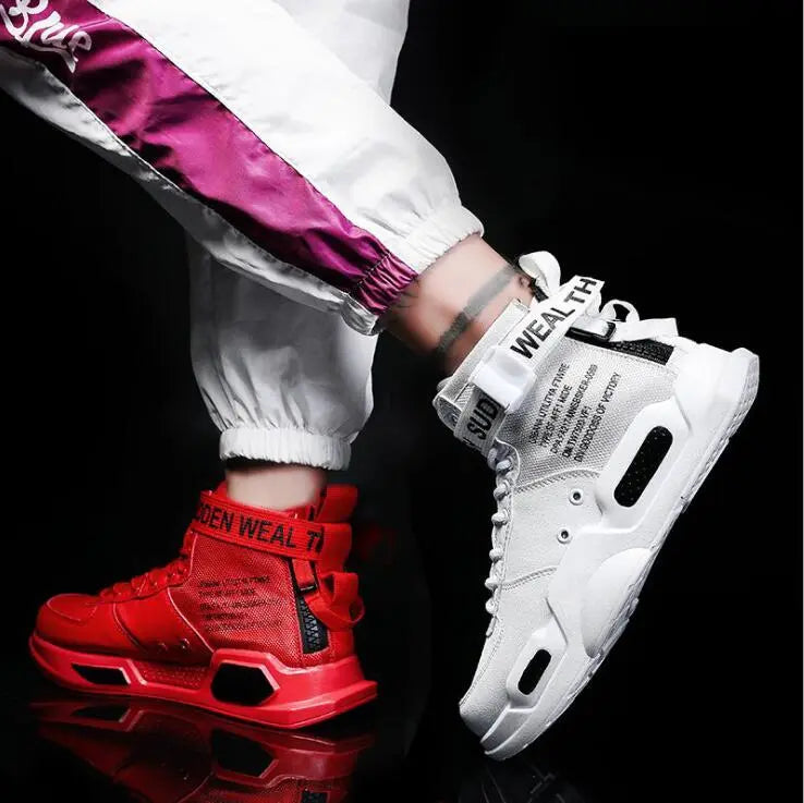 High Top Fashion Leather Sneakers Trend Comfortable Man ShoesMen&