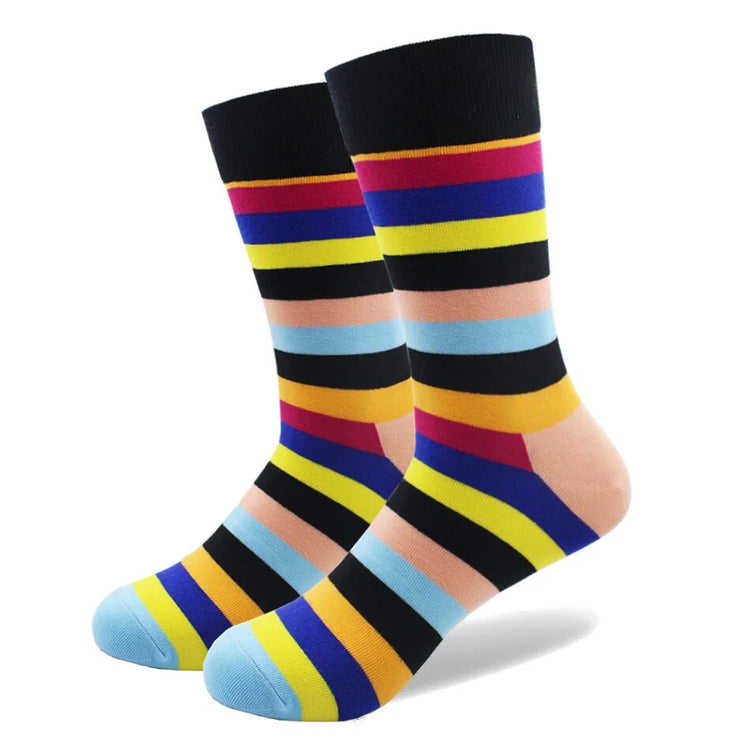 Man Combed Cotton Material StripedFive Pairs Lot Happy Socks for Man Combed Cotton Material Striped