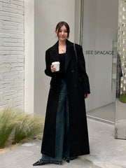 Ladies Long Loose Fancy Student Coat Woolen CoatLadies Long Loose Fancy Student Coat Woolen Coat