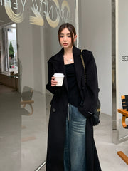 Ladies Long Loose Fancy Student Coat Woolen CoatLadies Long Loose Fancy Student Coat Woolen Coat