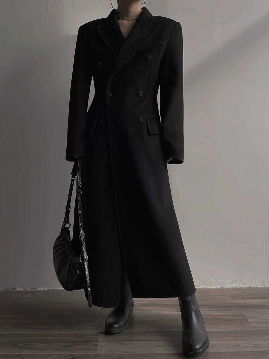 Retro Temperament Waist Controlled Hourglass Woolen Coat