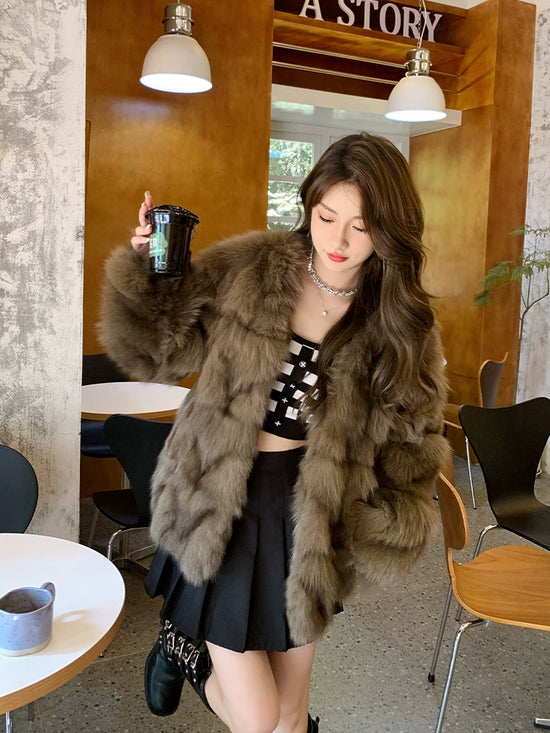 Fox Fur Jacket Mid Length Long Length FurWomen&