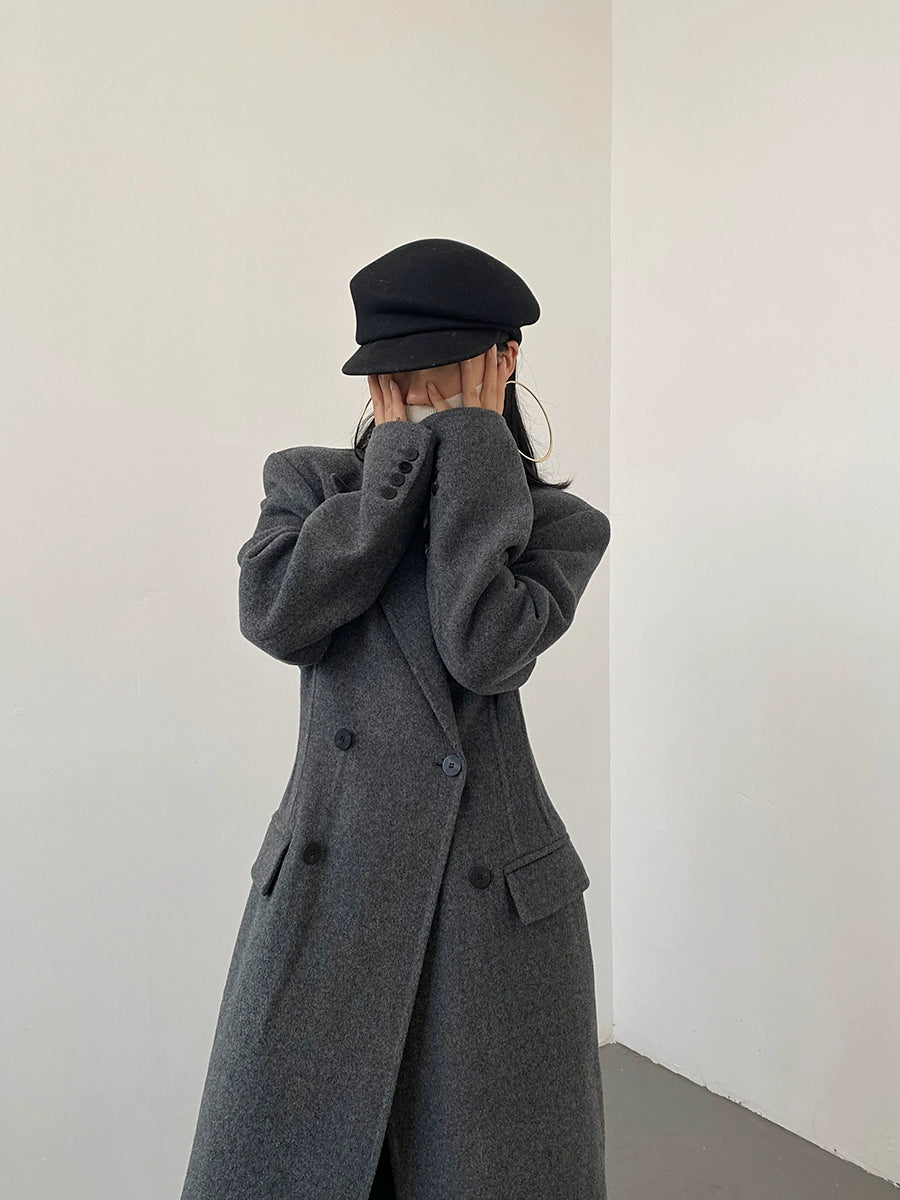 Retro Temperament Waist Controlled Hourglass Woolen Coat