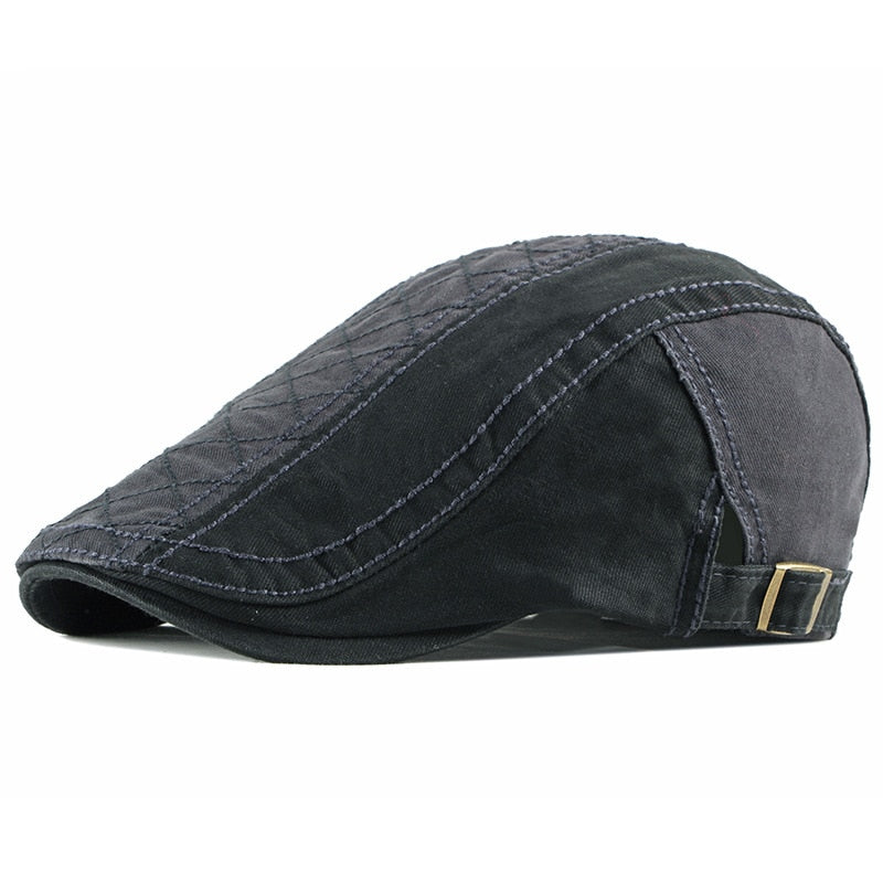 Unisex Retro Berets Hat Cotton Visors Embroidery Letter Flat Caps - Acapparelstore
